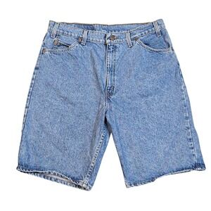 Vintage Levis 550 Orange Tab Denim Shorts Mens 34 Made in USA Light Wash 36550